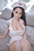 JYdoll 161cm full size Normal chest Silicone head with implanted hair TPE Body sex doll with Head NO.S13 from automatic woman